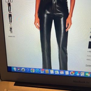 AGolde Recycled Leather Fitted 90’s  Leather Pants in Detox Brand New